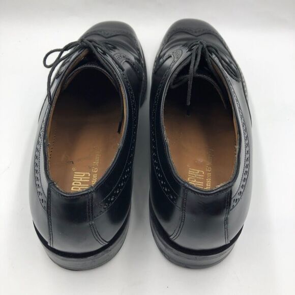 Johnston and Murphy by JM Men\'s Black Leather Wingtip Oxford Shoes Size 10.5 main image 10